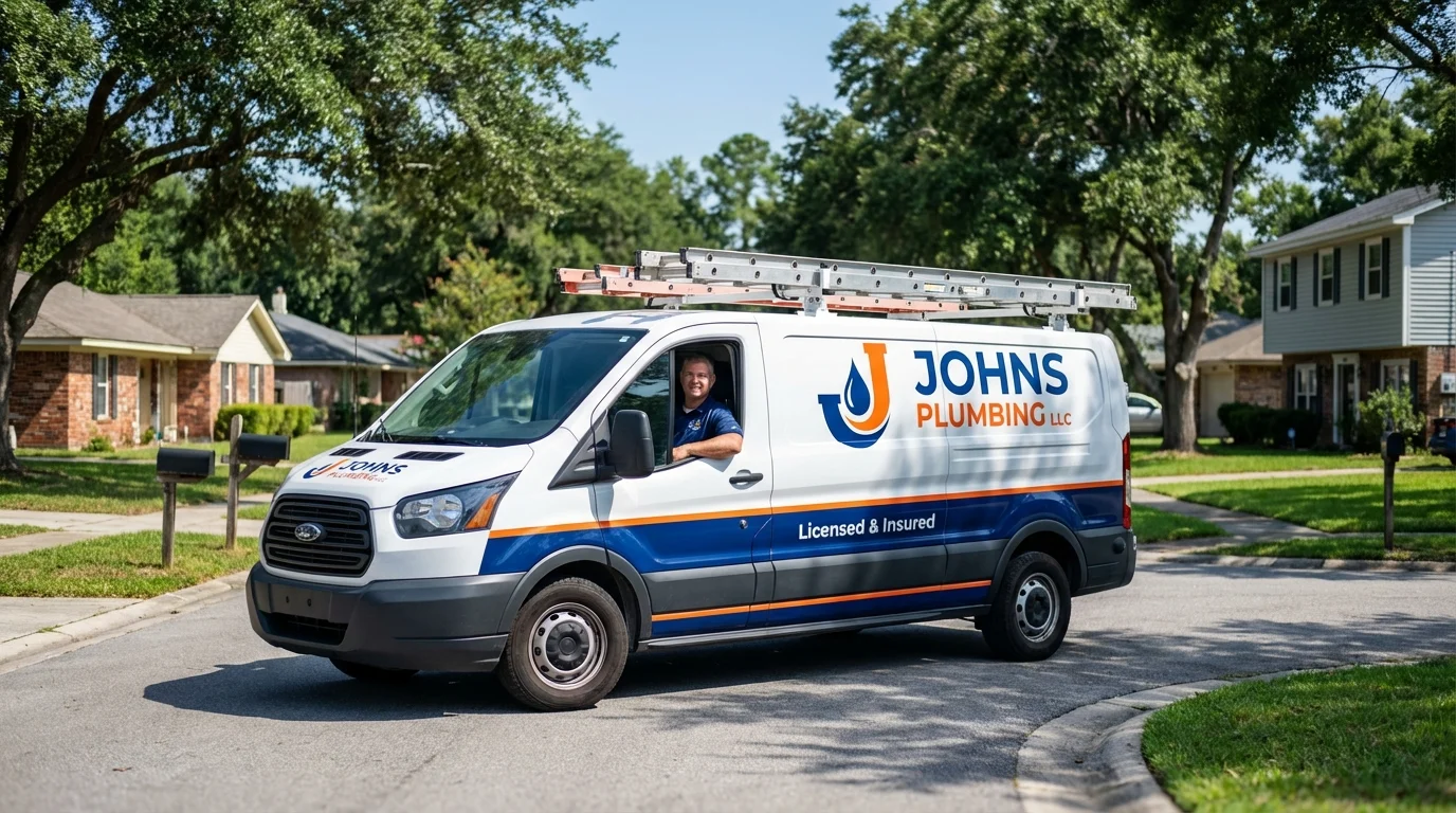 Johns Plumbing LLC service van in South Charleston, OH